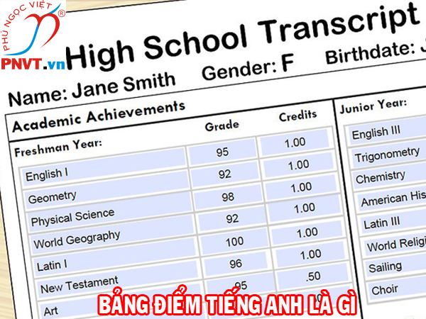 dịch thuật công chứng bảng điểm