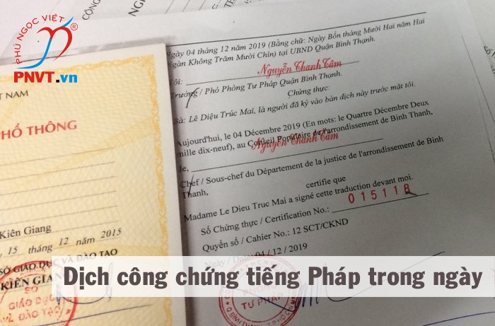 dịch thuật công chứng tiếng pháp