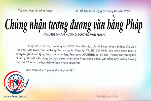 Chứng nhận tương đương văn bằng Pháp