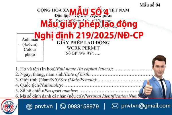Mẫu số 04 theo Nghị định 219/2025/NĐ‑CP