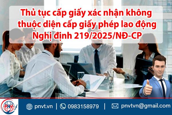 Thủ tục cấp giấy xác nhận không thuộc diện cấp giấy phép lao động