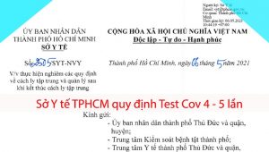 Sở Y tế TPHCM quy định Test Cov 4-5 lần