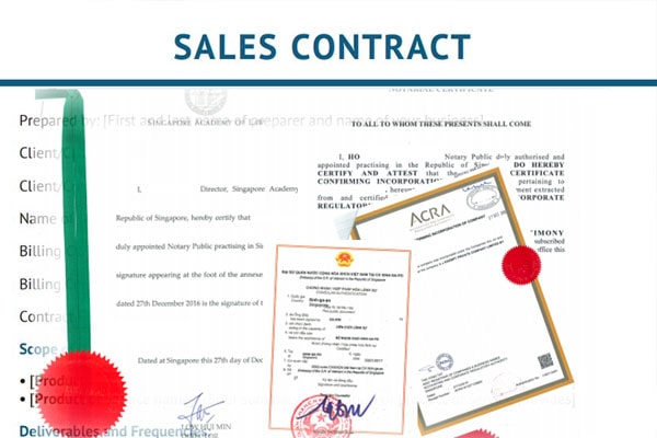 hợp pháp hóa lãnh sự Sales Contract