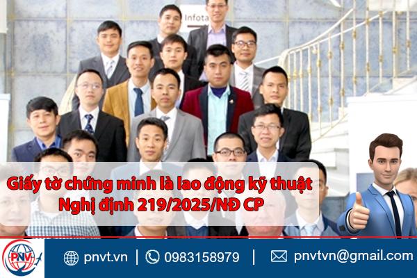 Giấy tờ chứng minh là lao động kỹ thuật nước ngoài