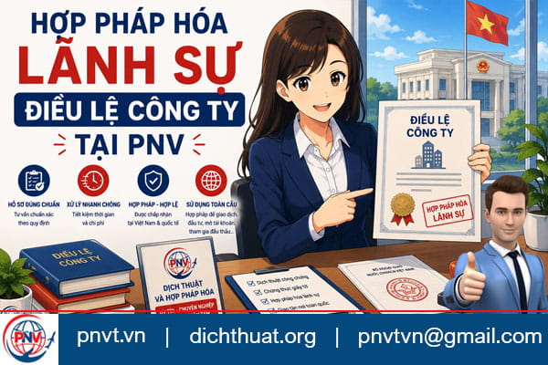 hợp pháp hóa lãnh sự điều lệ công ty