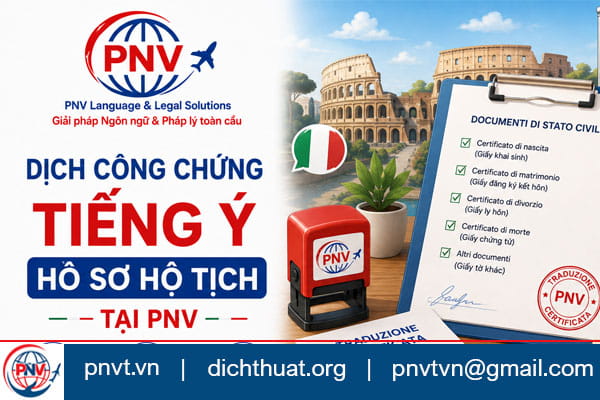 Dịch công chứng tiếng Ý hồ sơ hộ tịch