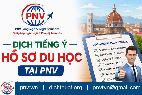 Dịch tiếng Ý hồ sơ du học